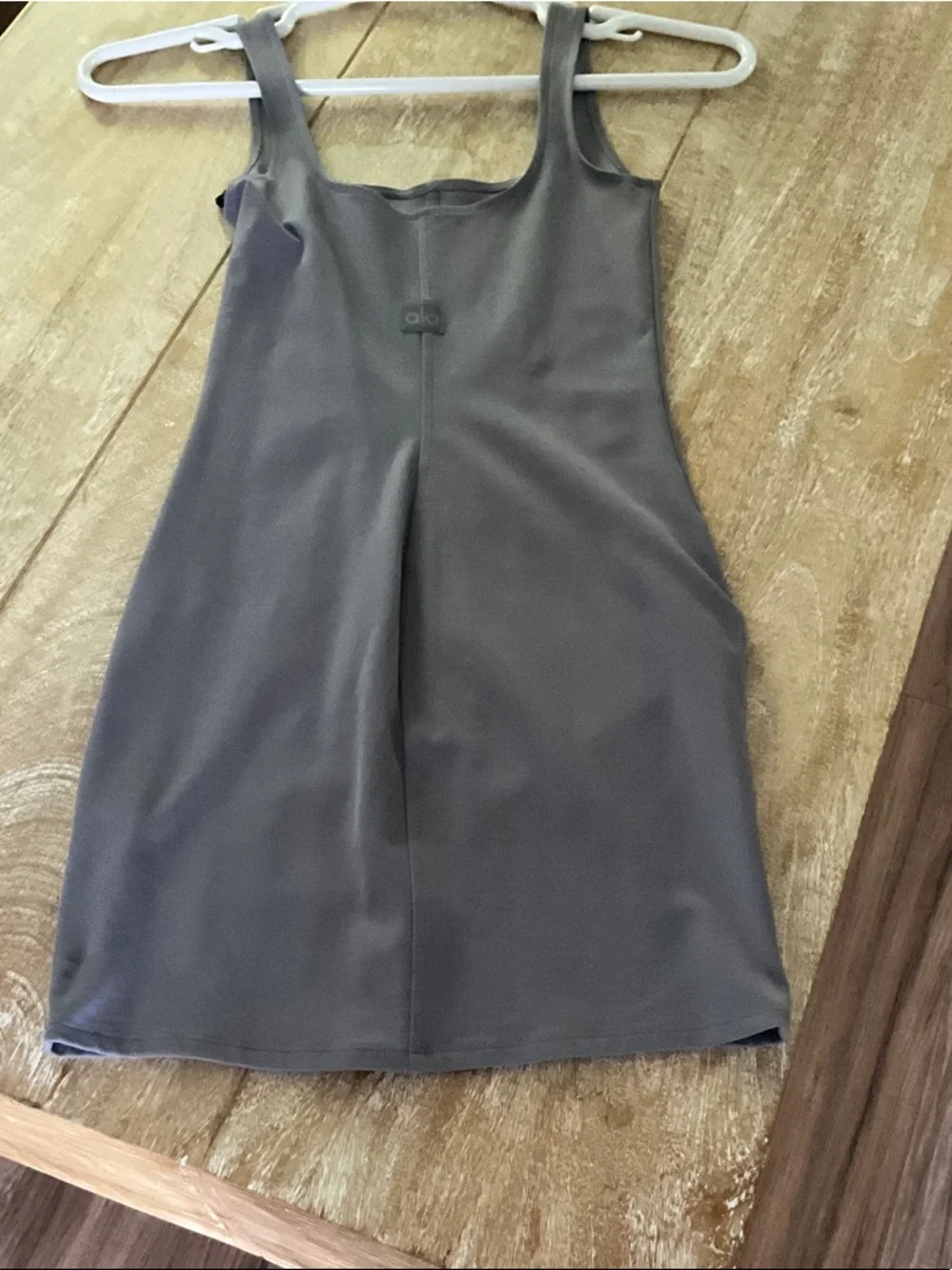 ALO Yoga Slate Gray Square Neck Bodycon Slip